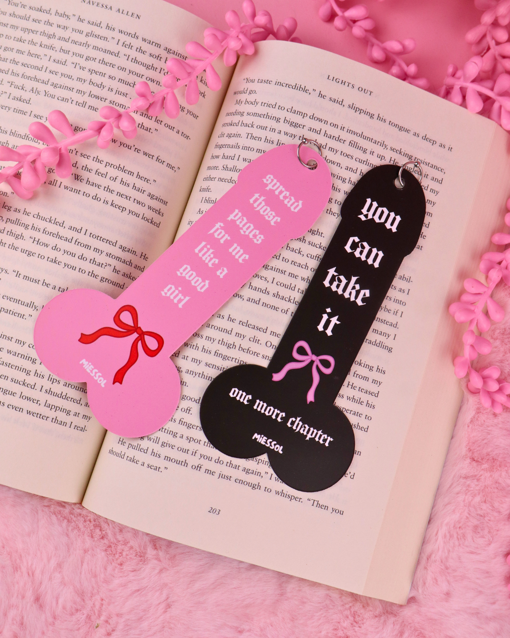 Pierced Cock Bookmark Black for Spicy Romance Readers