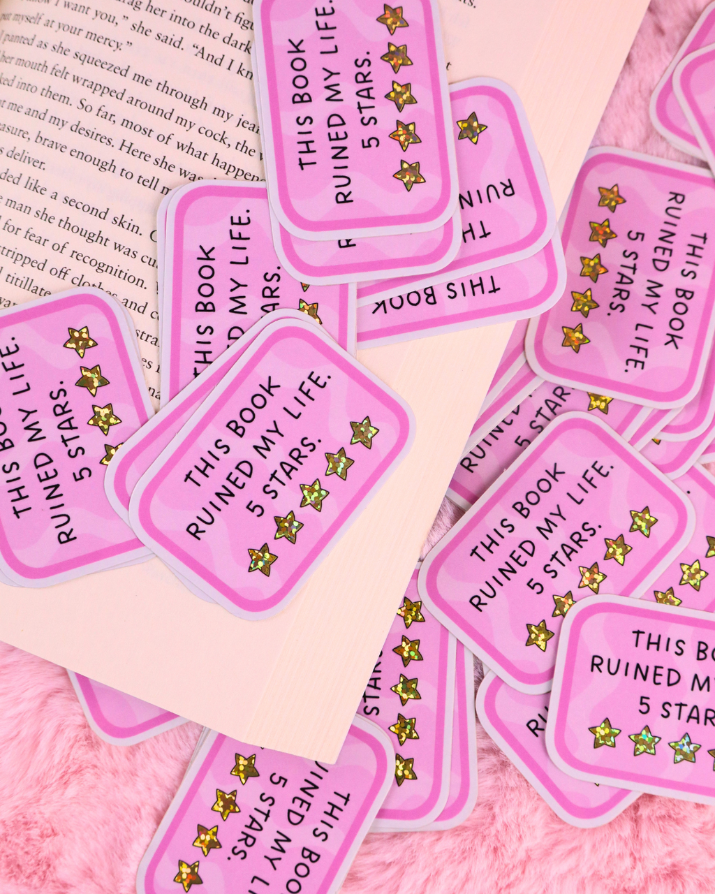 This Book Ruined My Life, 5 Stars Vinyl Waterproof Sticker