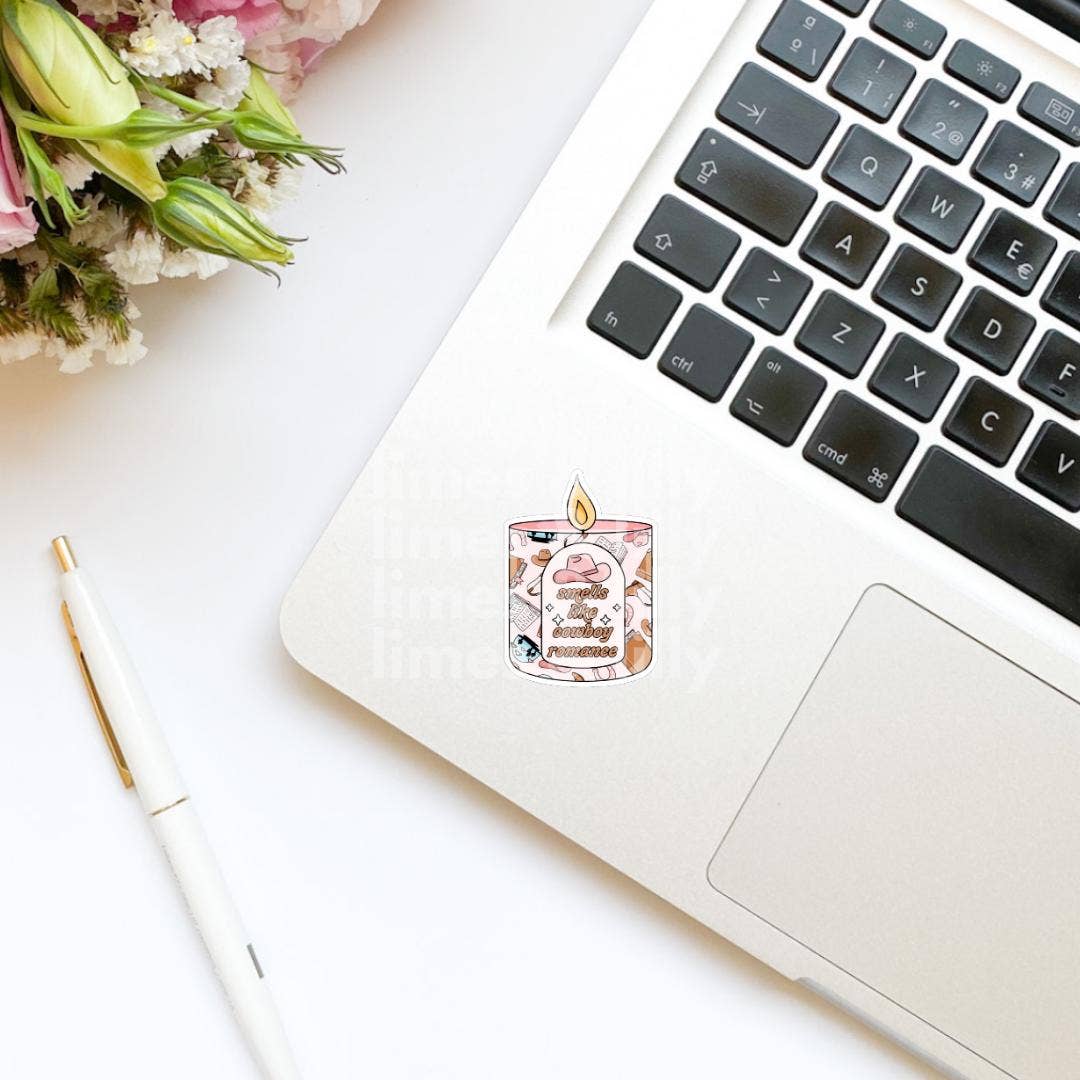 Smells Like Cowboy Romance Candle Vinyl Sticker | Girly |