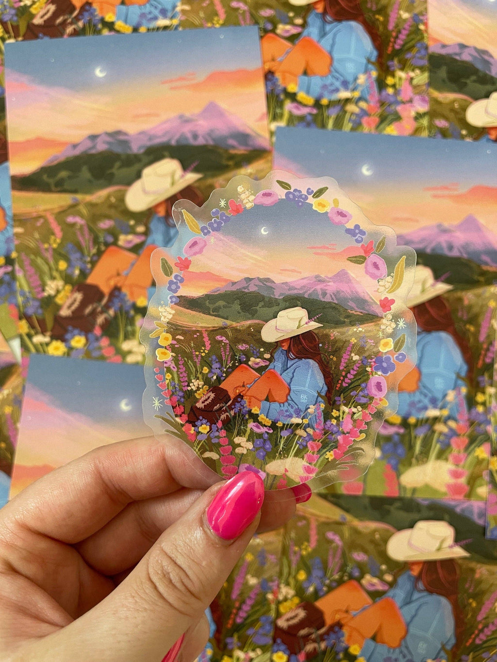 Mountain Meadow Clear Back Sticker