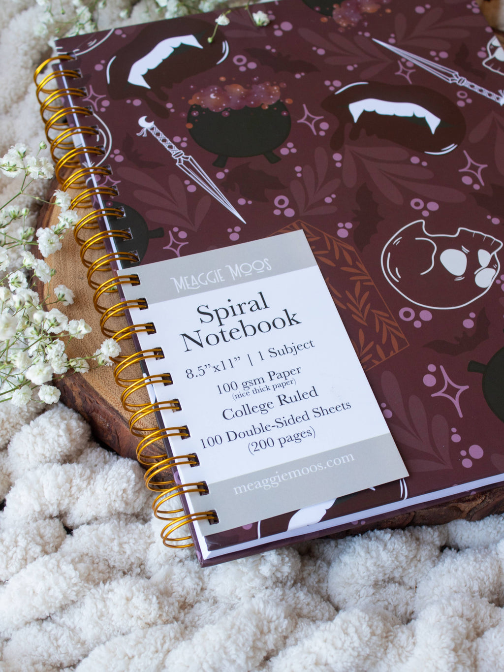 Maroon Magic Hardcover Spiral Notebook | College Ruled