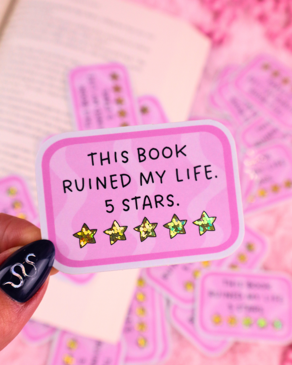 This Book Ruined My Life, 5 Stars Vinyl Waterproof Sticker