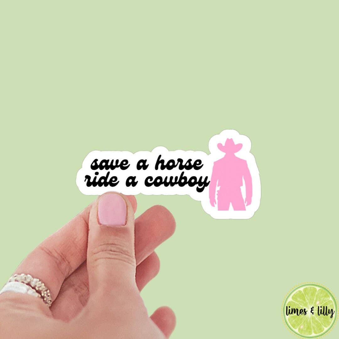 Save a horse, ride a cowboy romance man sticker