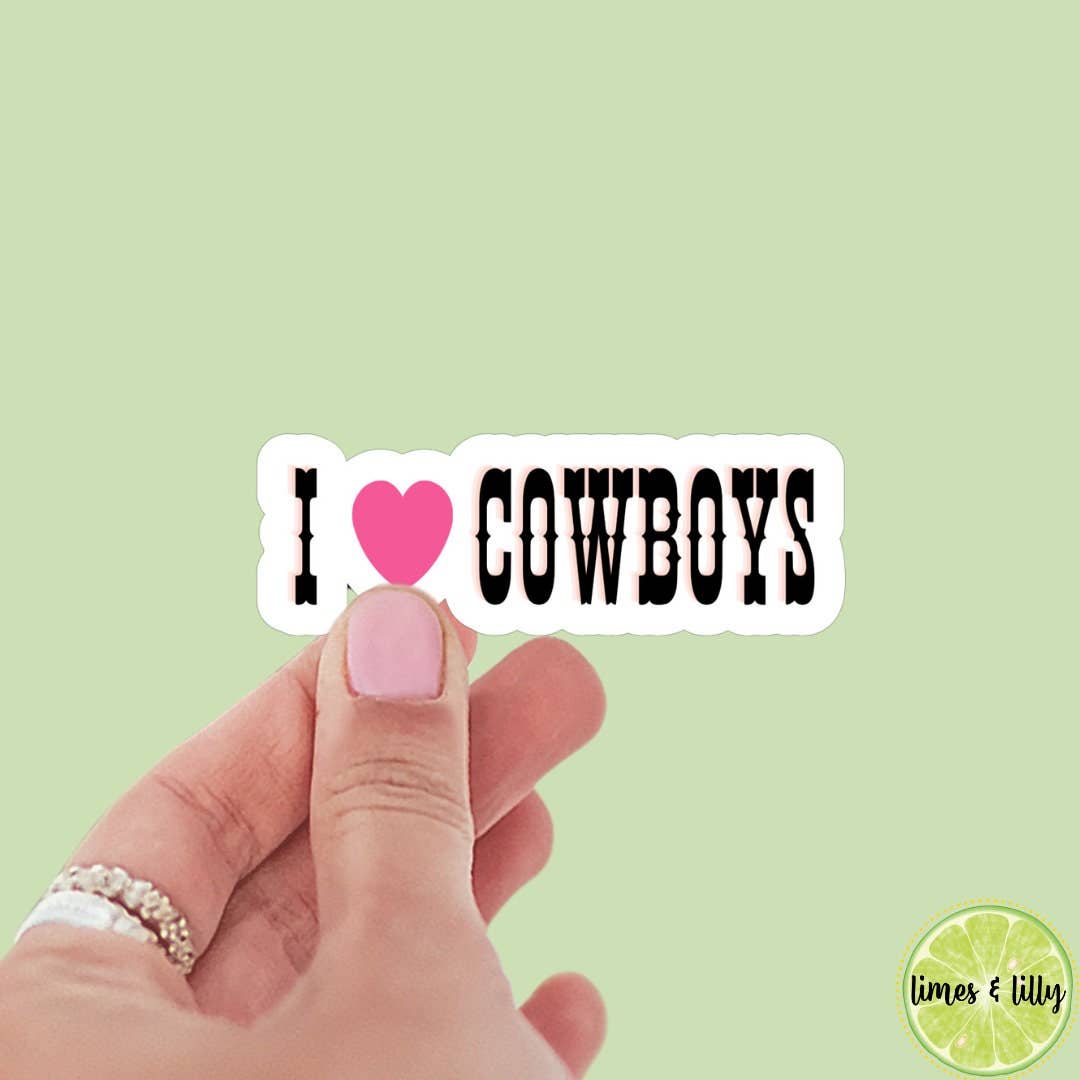 I Love Cowboys Vinyl Sticker