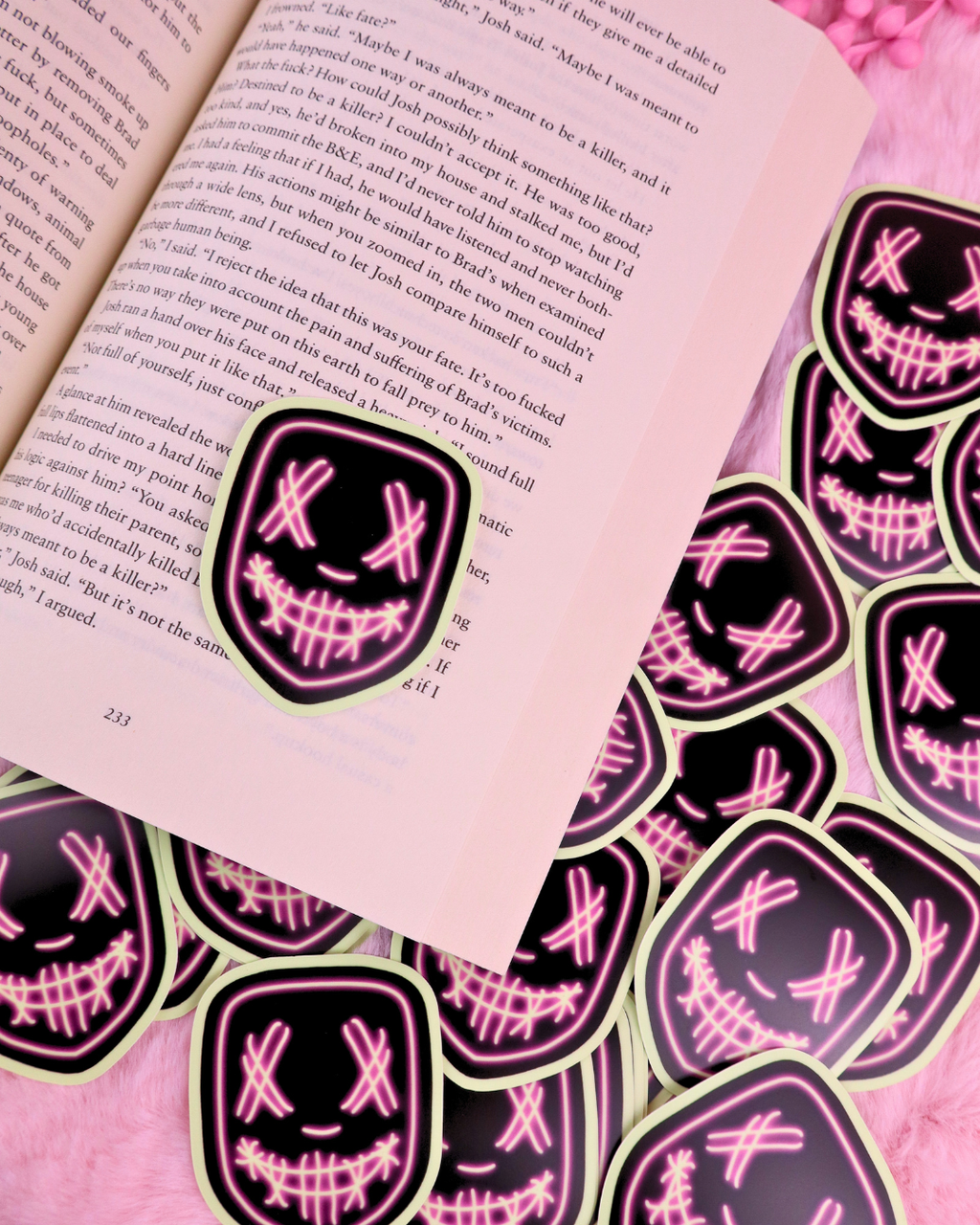 Glow In The Dark Neon Masked Man Waterproof Vinyl Sticker