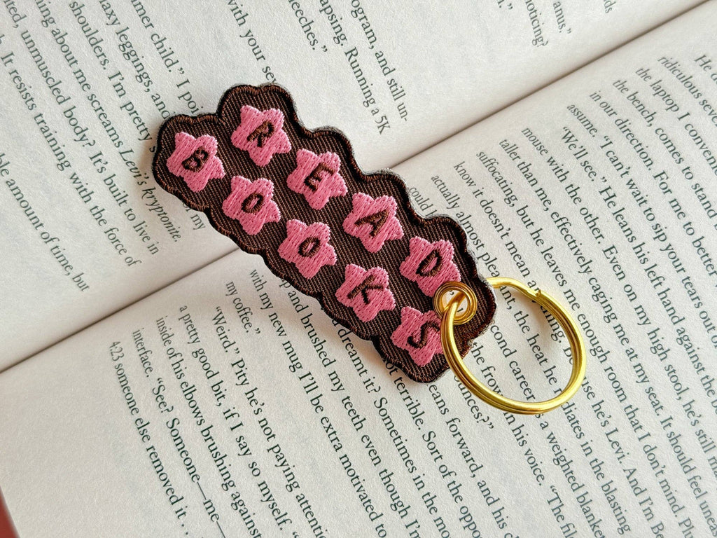 Starry Read Books Patch Keychain